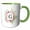 Green/White, variant on 3drose, Floral Letter G Watercolor Pink Flowers Monogram Personal Initial G, 11oz Magic Transforming Mug