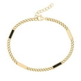 thumbnail image 1 of Open Curb Bracelet with Black Enamel Bars, 1 of 5