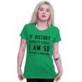 thumbnail image 4 of History Repeats Itself Dinosaur Pet Womens Slim Fit Graphic Tee Brisco Brands S, 4 of 5
