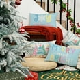 thumbnail image 3 of Blue Christmas Throw Pillow Covers 12 x 20 Inch Set of 4, Xmas Trees Truck Merry and Bright Striped Holiday Farmhouse Decorative Cushion Cases for Home Decoration G597-12, 3 of 5