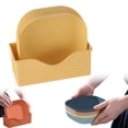 thumbnail image 1 of Dinnerware Set 5 Piece Plastic Plate Set Household Bone Saucer Spitting Dining Table Plate with Storage Rack, 1 of 8