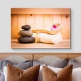 thumbnail image 3 of wall26 Canvas Print Wall Art Meditation Relaxing Stones Purple Orchid Flower Spa Nature Wilderness Photography Realism Rustic Landscape Colorful Multicolor for Living Room, Bedroom, Office - 24", 3 of 5