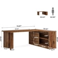 thumbnail image 4 of Tribesigns 70.9-Inch Executive Desk, L-Shaped Desk with 55.1-Inch Storage Cabinet, Mid-Century Farmhouse Office Desk Computer Desk, 4 of 5