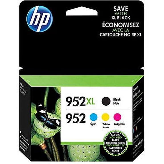 HP 952XL High Yield Black/952 C/M/Y Color Ink Cartridges (N9K28AN#140) (Retail Box)