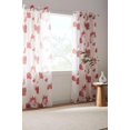 thumbnail image 3 of Bouclair Rideau Transparent Floral Blanc et Rouge 54x84 Po (137x213 cm), 3 of 3