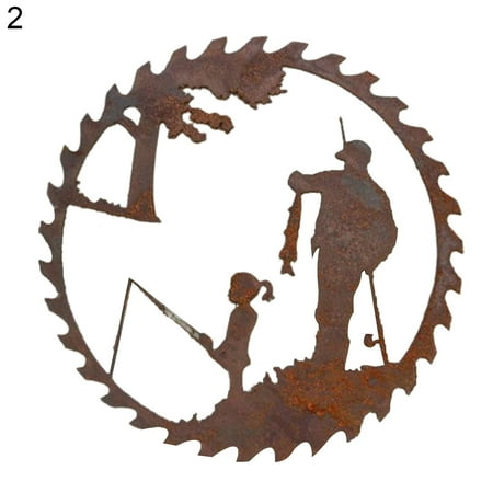 

Greenhome Hanging Pendant Delicate Decorative Metal Fathers Day Fishing Pattern Wall Ornament for Home