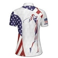 thumbnail image 3 of Custom Name White American Flag Patriot Golf Women's Polo Shirt S-5XL, 3 of 7
