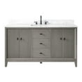 thumbnail image 4 of Vanity Art 60" Bathroom Vanity with Sink and Engineered Marble Top, Freestanding Storage Cabinet with 2 Drawers, 2 Shelves and 1 Flip Down Tray, 4 of 8