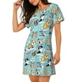 thumbnail image 2 of Lsque Dogs Pattern Nightgowns for Women Sleep Shirts Short Sleeve Nightshirt Pullover Nightdress Soft Sleepwear Relaxed Fit Nightdress, 2 of 6