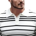 thumbnail image 4 of VgaVtl Short Sleeve Polo Style Shirts for Men Big and Tall Summer Men's Tshirt Casual Knit Vacation Striped Collared, 4 of 8