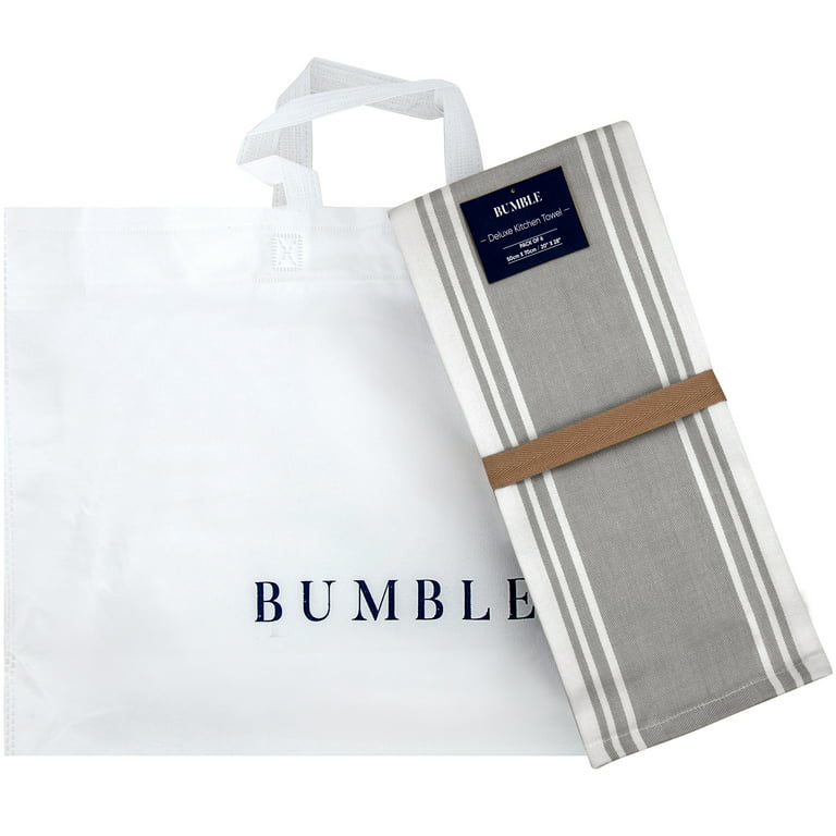 Bumble Premium Cotton Kitchen Hand Towels (20 x 28) Grey Vintage