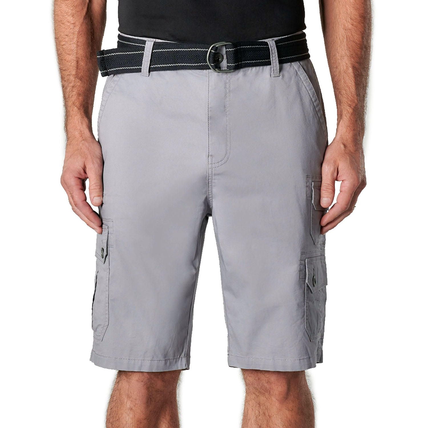 IRON CLOTHING Men's Stretch Twill Multi Pocket Cargo Short, Graphite 32