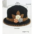 thumbnail image 3 of lanema Autumn Travel Crochet Bucket Hat Ladies Commute Camping Taking Photo Fisherman Hat with Flower Pattern for Girlfriend, 3 of 20