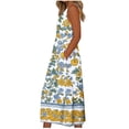 thumbnail image 4 of Bajo Vestido Pantalones Cortos Mujeres Casual Cuello Redondo Impresión Bolsillos sin Mangas Vestido Verano Vestido Corto para Mujeres Verano, 4 of 5