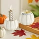thumbnail image 1 of Candelabro de calabaza de Halloween de resina | Mini taza decorativa para velas, blanco, naranja, negro, púrpura | 6,5x4,5 cm de acento, decoración moderna de mesa de la casa de la cosecha, adorno, 1 of 6