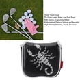 thumbnail image 3 of Waterproof Embroidered Putter Head Cover, PU Portable Club Storage Bag with Soft Plush Lining for Golf Enthusiasts, 3 of 7