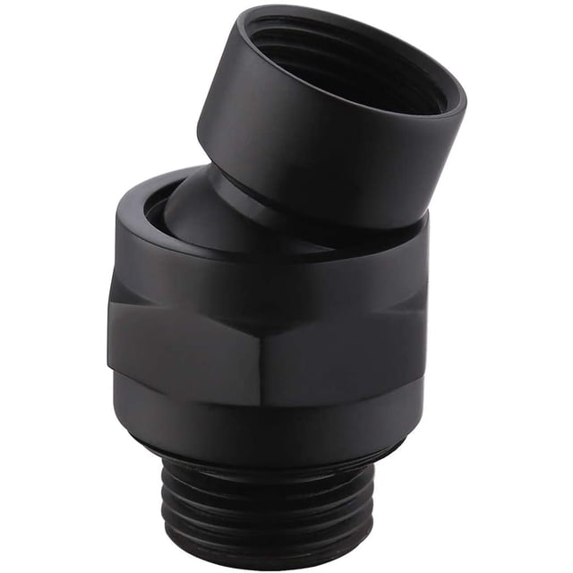 Shower Head Swivel Ball Joint Shower Connector Adapter Brass Adjustable Shower Arm Extension Universal Component Matt Black, PSB101-BK