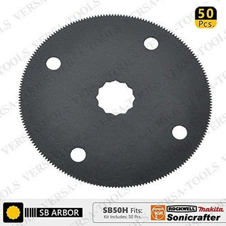 

Versa Tool SB50H 80mm HSS Circular Multi-Tool Saw Blades 50/Pack Fits Fein Multimaster Rockwell Sonicrafter Makita Oscillating Tools
