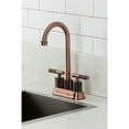 thumbnail image 2 of Kingston Brass KB549KNLAC Convergent Double-Handle 4" Centerset Bar Faucet with Knurled Handle, Antique Copper, 2 of 6
