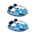 thumbnail image 1 of Airhead Mach 2 Inflatable 2 Rider Cockpit Lake Water Towable Tube, Blue (2 Pack), 1 of 6