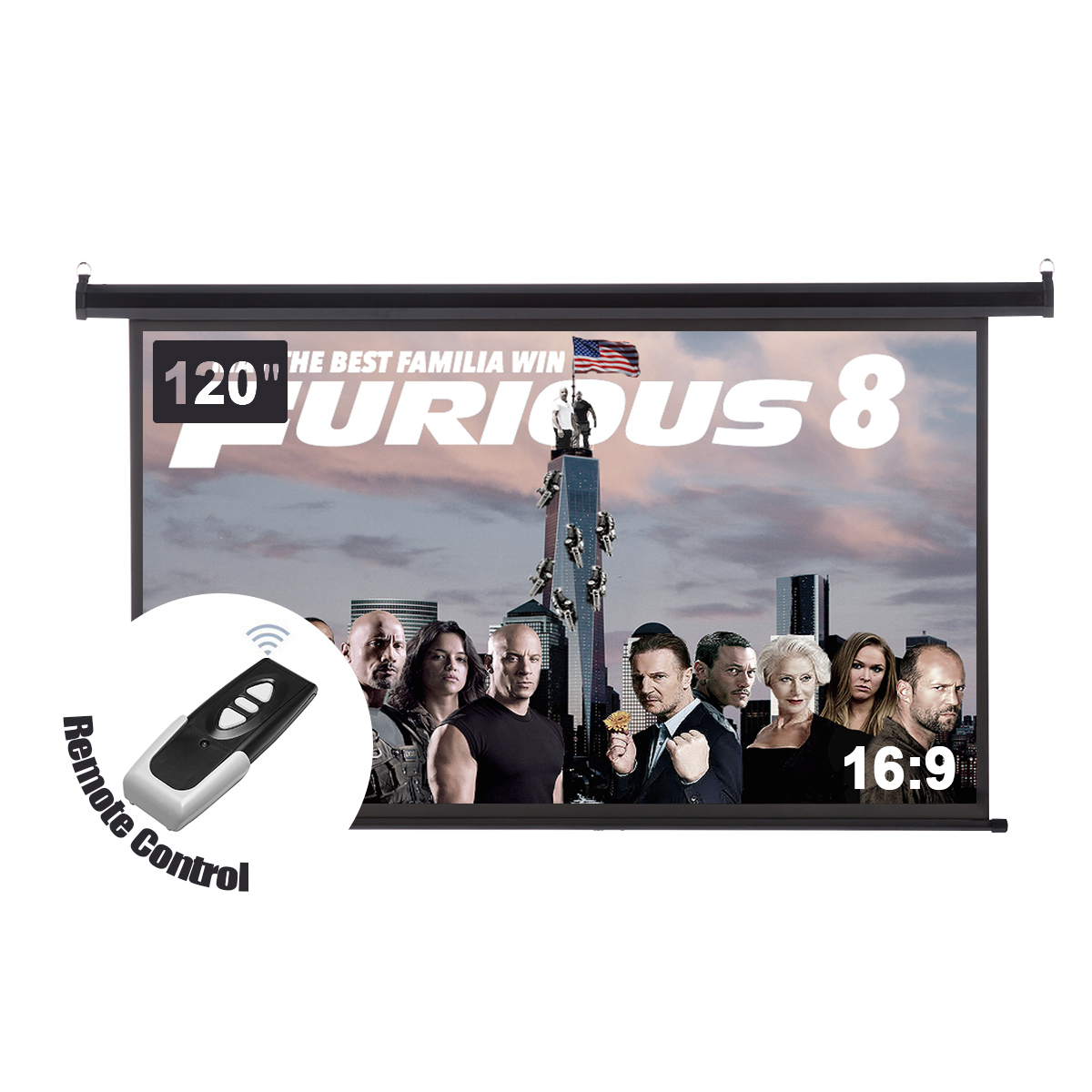 Excelvan 120inch 169 1.2 Gain Wall Ceiling Electric Motorized HD