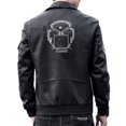 thumbnail image 1 of Chaqueta bomber de cuero falso para hombre & #39;s, chaqueta con varios bolsillos, ropa de exterior vintage Afortunado Sencillez, 1 of 2