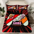 thumbnail image 2 of Erosebridal Red Gamepads Full Sheet Sets,Geometric Lines Bedding Full Size,Video Game Bed Sheets Set Full Size,Super Cozy Gamer Room Decoration,4-Piece, 2 of 7