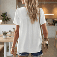 thumbnail image 3 of SOMER Boho Tops for Women Crewneck Short Sleeve Shirts Casual Chiffon Blouses Flowy Lace Trim Clothing Trendy 2026, 3 of 7