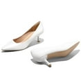 thumbnail image 6 of Bocca Women's 2inch Pumps White Pointed Toe Dress Shoes Kitten Heel 7M, 6 of 6