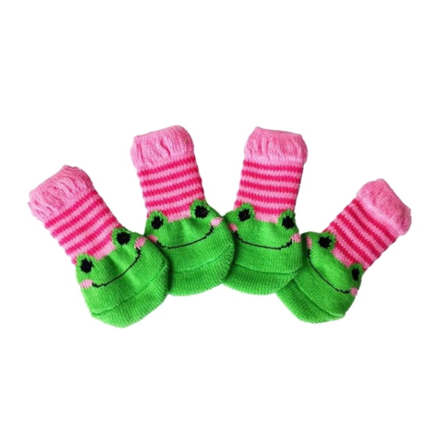 4 zapatillas para cachorros y perros, antideslizantes, para interiores, para perros pequeños y gatos. M Rana