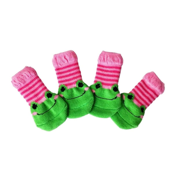 4 Preciosos Calcetines Para Mascotas, , , Perros, Antideslizantes, De Patas. M Rana