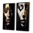 thumbnail image 3 of Designart "Sensual Glamour Woman Portrait in Black and Gold IV" Fashion Woman Framed Wall Art Set Of 2 - Glam Gold Gallery Wall Frame Set For Home Decor, 3 of 6