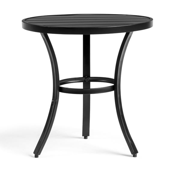 Ktaxon Round Metal Side Table 20" Outdoor End Table 3-Leg Patio Coffee Table for Indoor Outdoor Garden, Black