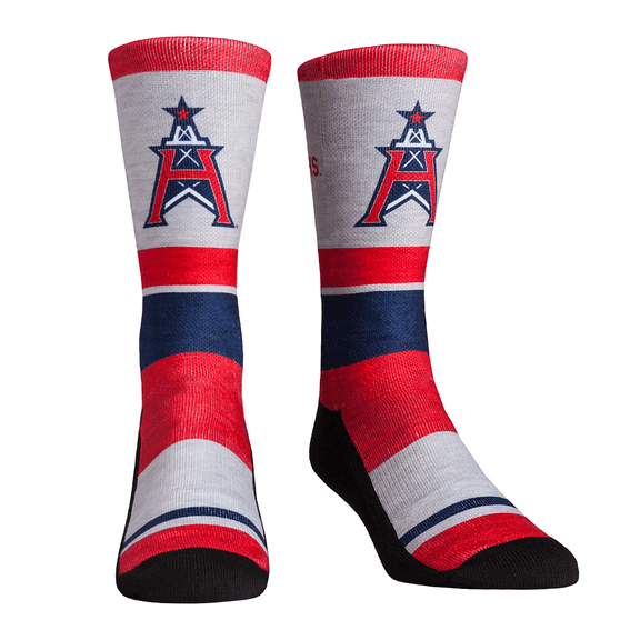 Rock Em Elite XFL Houston Roughnecks Heather Stripe Crew Socks (Youth (2-5.5))