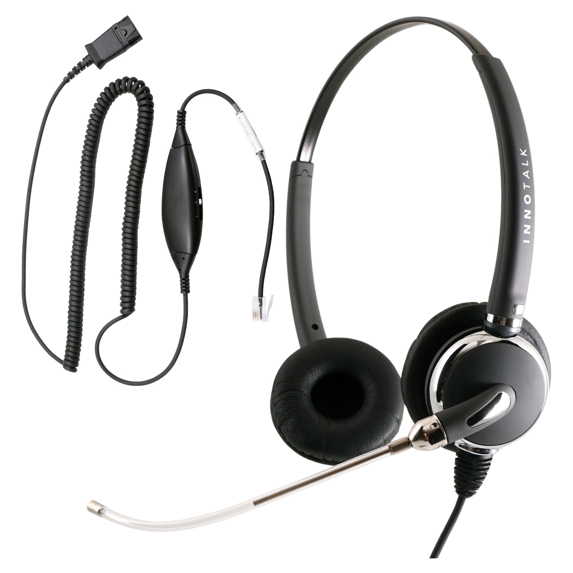 Voice Tube Microphone RJ9 Phone Headset with Virtual Compatibility RJ9 Headset Cord for Cisco Avaya Nortel and Most Phones