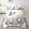 thumbnail image 2 of Feelyou Hunting Duck Twin Bedding Sets 7-Piece, Watercolor Flower Floral Bedding Comforter Set, Rustic Plant Botanical Reversible Sheet Sets, Ultra Soft Bedroom Decor, 2 of 8