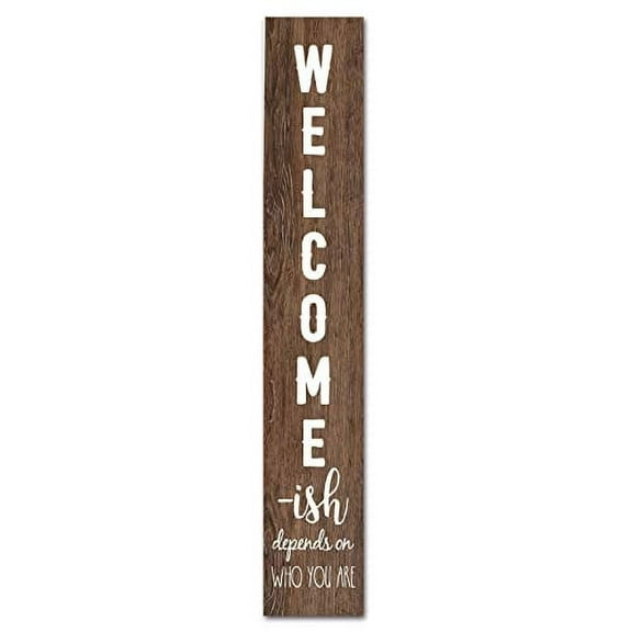 Rustic Inspirational Welcome Sign Vertical Wooden Sign Rustic Welcome Wreaths Sign for Front Door Farmhouse Porch Yard Deck Patio Farmhouse Home Decor Wood Sign 6x16 Inch