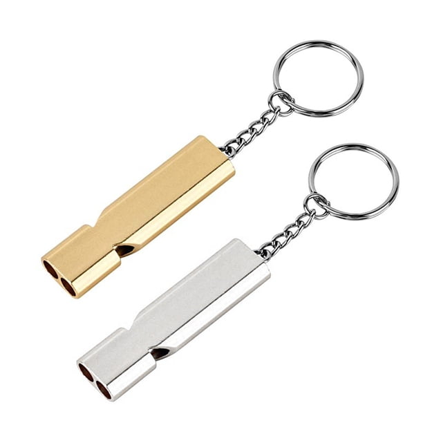 Paquete de 2 silbatos de emergencia para clases deportivas, con llavero para la escuela, gimnasio, actividades al aire libre, camping, pesca, senderismo, caza, supervivencia, defensa y salvamento en