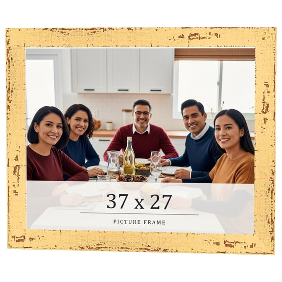 37x27 Frame Yellow Real Wood Picture Frame Width 1.25 inches | Interior Frame Depth 0.5 inches |