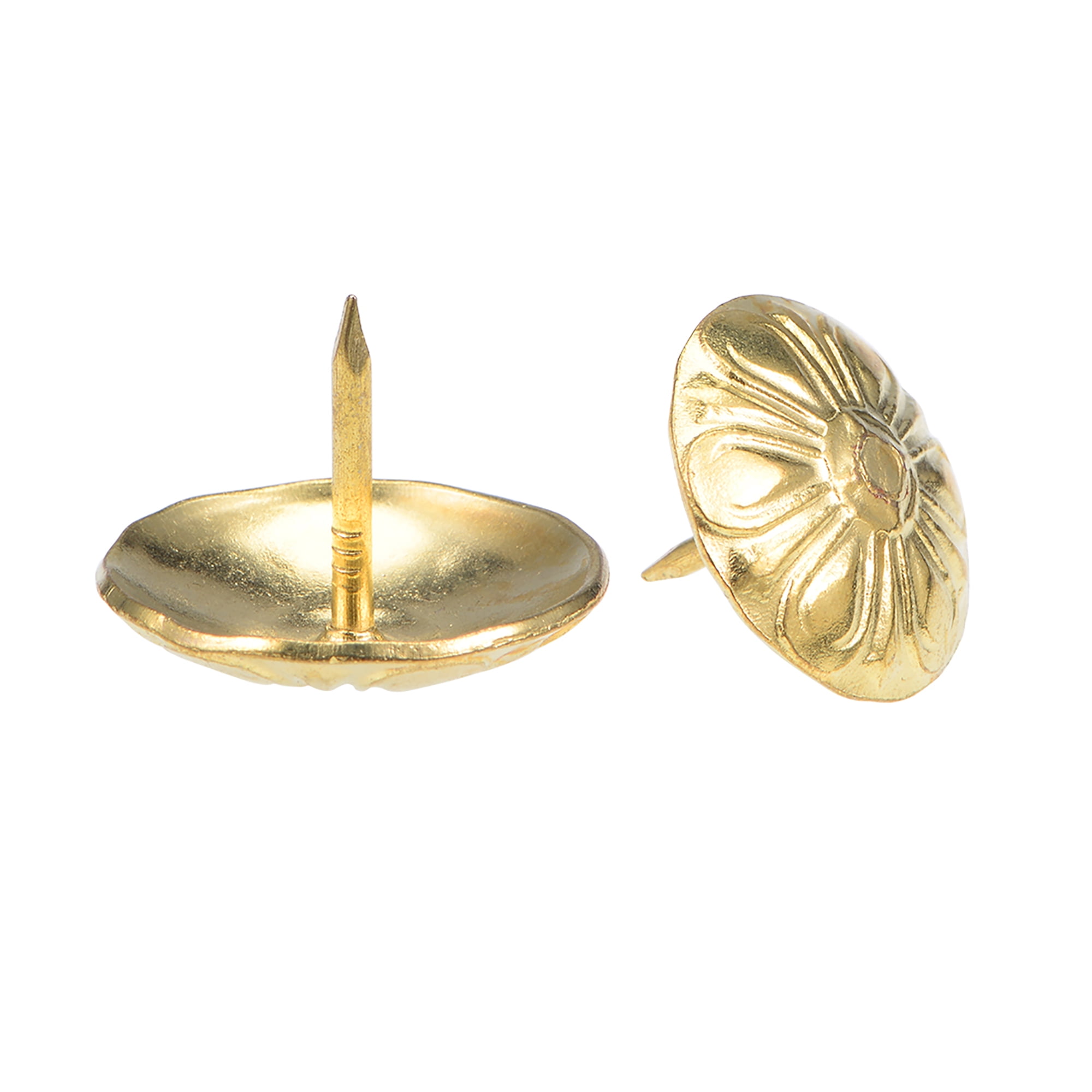Upholstery Nails Tacks 19mm Head Dia Antique Round Thumb Push Pins Gold