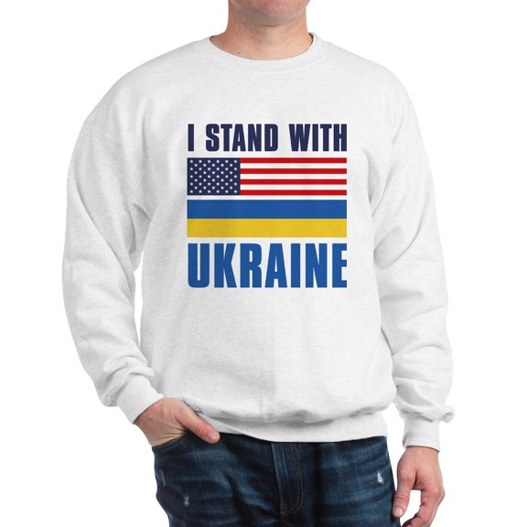 CafePress - I Stand With Ukraine Sweatshirt - Crew Neck Sweatshirt