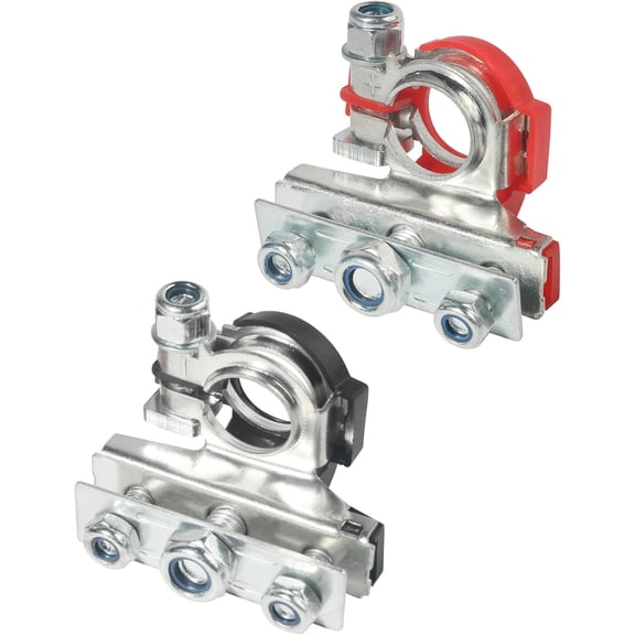 2PCS Battery Terminal Connectors,Car Accessories Car Battery Terminal,Heavy Battery Connectors,Car Battery Terminal Connector with 3 Cable Terminals,Positive and Negative,Fit for Car Boat Van