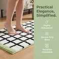 thumbnail image 2 of REGALWOVEN Bathroom Rugs Checkered Extra Soft Absorbent Plush Bath Mat, Non Slip Machine Washable Green 24" x 16", 2 of 6