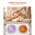thumbnail image 4 of Large Capacity 1200ML Dual Wax Warmer, Professional Hair Removal Wax Heater with 2 Pots, Fast & Even Heatin, 4 of 11