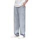 thumbnail image 1 of Pantalones largos de verano para hombre con bolsillo y cordón, pantalones casuales con bolsillo para hombre, 1 of 3