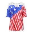 thumbnail image 4 of Camiseta con estampado de corte superior de talla grande y cuello redondo informal a la moda para mujer Fridja  czfsfas1128, 4 of 5