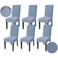 thumbnail image 1 of Stretch Chair Covers for Dining Chairs Set of 6 Decorative Jacquard Dining Room Chair Covers Washable Kitchen Chair Slip Covers for Dining Room, Hotel, Party (6, Light Blue), 1 of 7