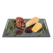 True Fete Slate Cheese Board and Chalk Set, Natural Slate with Velvet Backing, 15.75" by 11.75", Cheese Service, Entertaining Gift Set