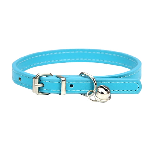 Minimalist Candy Color Pet Collar Adjustable Leather Neckband for Cats and Dogs with Secure Buckle Design