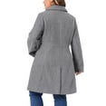 thumbnail image 4 of Agnes Orinda Women's Plus Size St. Patrick's Day Coat Solid Single Breasted Long Fall Winter Outerwear with Pockets 2X Gray, 4 of 7
